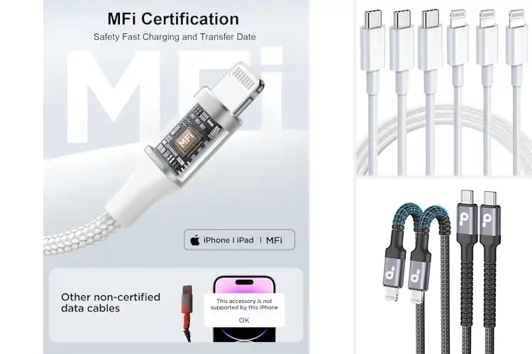 Detailed view of Best 6Ft 10Ft C To Lightning Cable Lengths